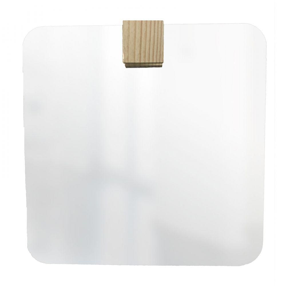 Espelho Decorativo Aplique Quadrado Pinus 50x50cm Quadrado