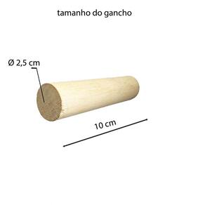 Pendurador Gancho Multiuso Pinus 2,5x10 cm Bastão