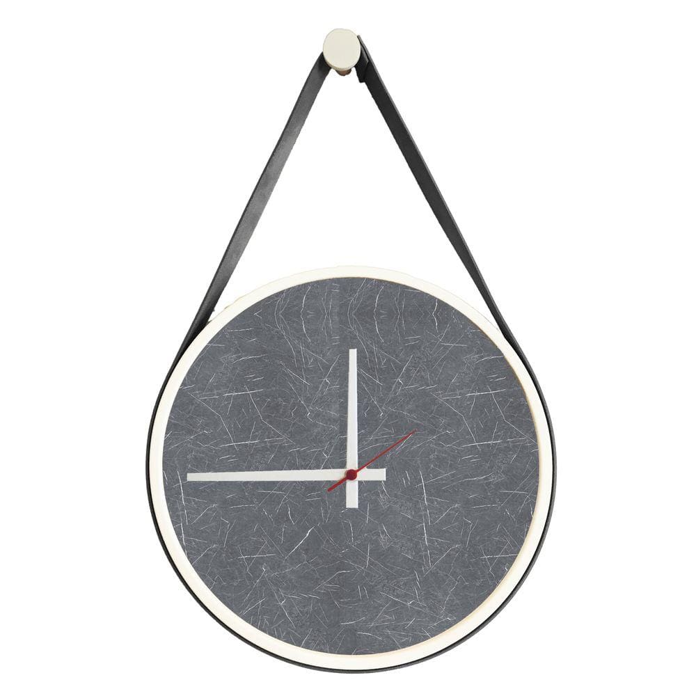 Relógio Adnet Branco Alça Preta Mostrador Cinzell Ponteiro Branco 30 cm