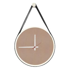 Relógio Adnet Branco Alça Preta Mostrador Camurça Ponteiro Branco 40 cm