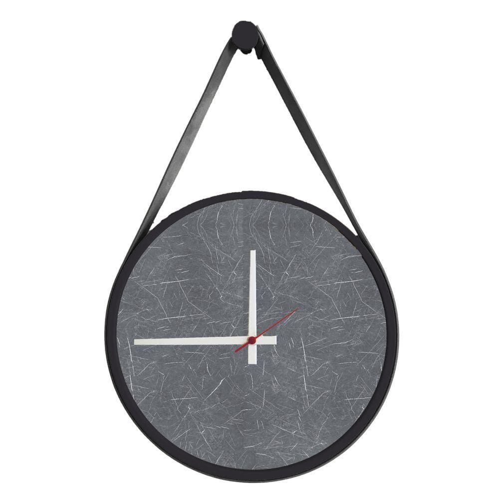 Relógio Adnet Preto Alça Preta Mostrador Cinzell Ponteiro Branco 40 cm