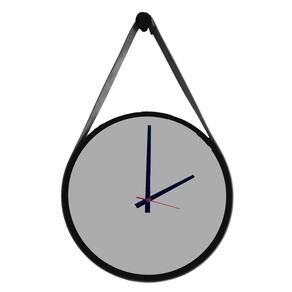 Relógio Adnet Preto Alça Preta Mostrador Cinza Matt Ponteiro Preto 30 cm