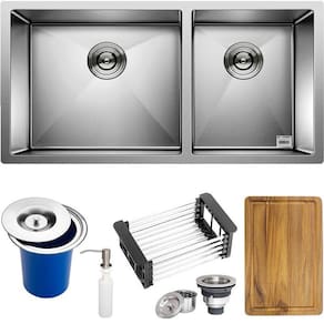 Cuba Dupla Quadrada Inox 304 Cozinha Embutir Gourmet 9040