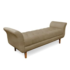 Recamier Olinda Suede Marrom Rato 160 Cm Pés Chanfrado Castanhos - D`rossi