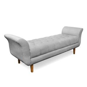 Recamier Olinda Suede 160 Cm Pés Chanfrado Castanhos - D`rossi Cor Cinza
