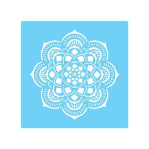 Stencil De Parede Tamako Mandala - 55 X 55Cm - Ref 594