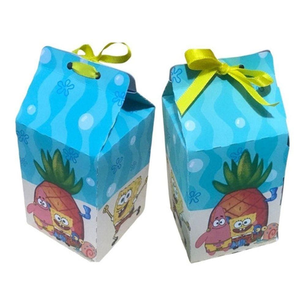 Kit 30 Caixa Milk Lembrancinha Surpresa Festa Bob Esponja