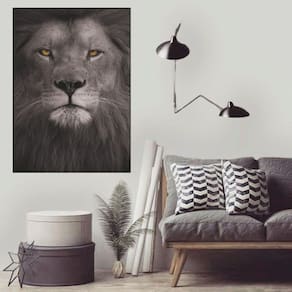 Quadro Canvas Decorativo para Sala Black Lion 1,00x80
