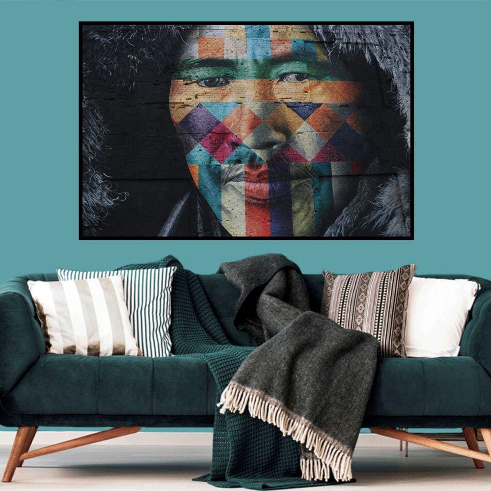 Quadro Canvas Abstrato Índio 50x70