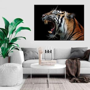 Quadro Canvas Decorativo para Sala Rugido do Tigre 40x60