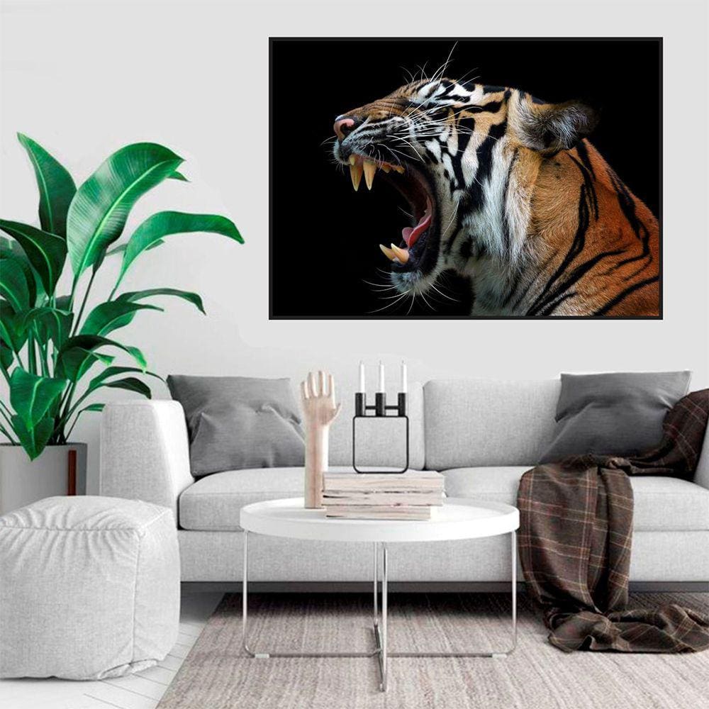 Quadro Canvas Decorativo para Sala Rugido do Tigre 70x90