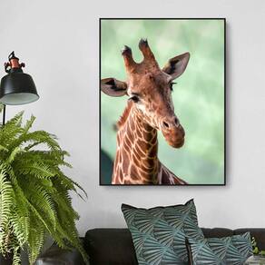 Quadro Canvas Decorativo para Sala Savana Africana Girafa 90x60