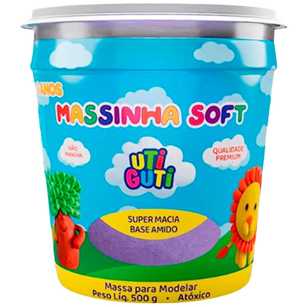 Pote massa de modelar 500g Roxo Massinha Uti GuTi