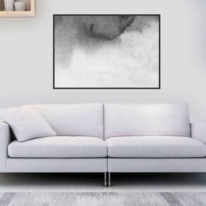 Quadro Canvas Decorativo para Sala Aquarelado P&b 90x1,20
