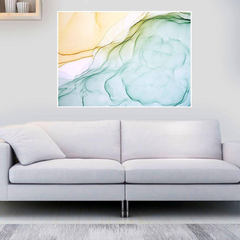 Quadro Canvas Ab Marmorizado Esverdeado 80x1,00