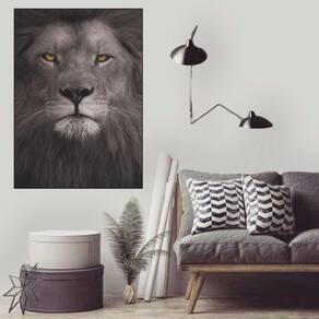 Quadro Canvas Decorativo para Sala Black Lion 70x50