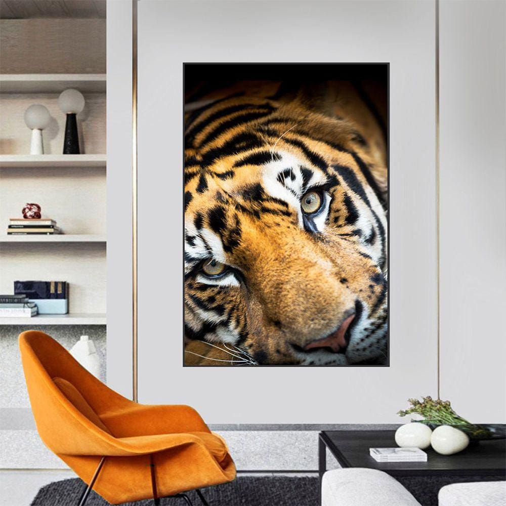 Quadro Canvas Decorativo para Sala Tigre Siberiano 100x80
