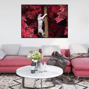 Quadro Canvas Decorativo para Sala Tigre Branco 70x90
