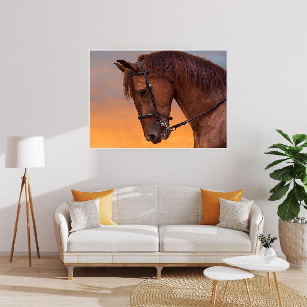 Quadro Canvas Decorativo para Sala Cavalo Entardecer 80x1,00