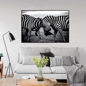 Quadro Canvas Decorativo para Sala Zebras 1,00x1,30