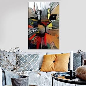 Quadro Canvas Decorativo para Sala Gato Pintura 2 42x30
