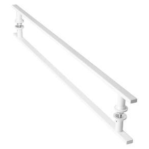 Puxador De Porta Branco Vidro Pivotante Madeira 90Cm M.S