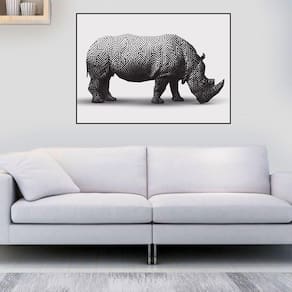Quadro Canvas Decorativo para Sala Rinoceronte África 1,00x1,30