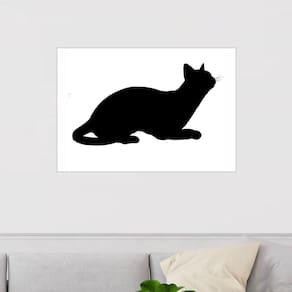Quadro Canvas Decorativo para Sala Gato Preto 2 80x1,00