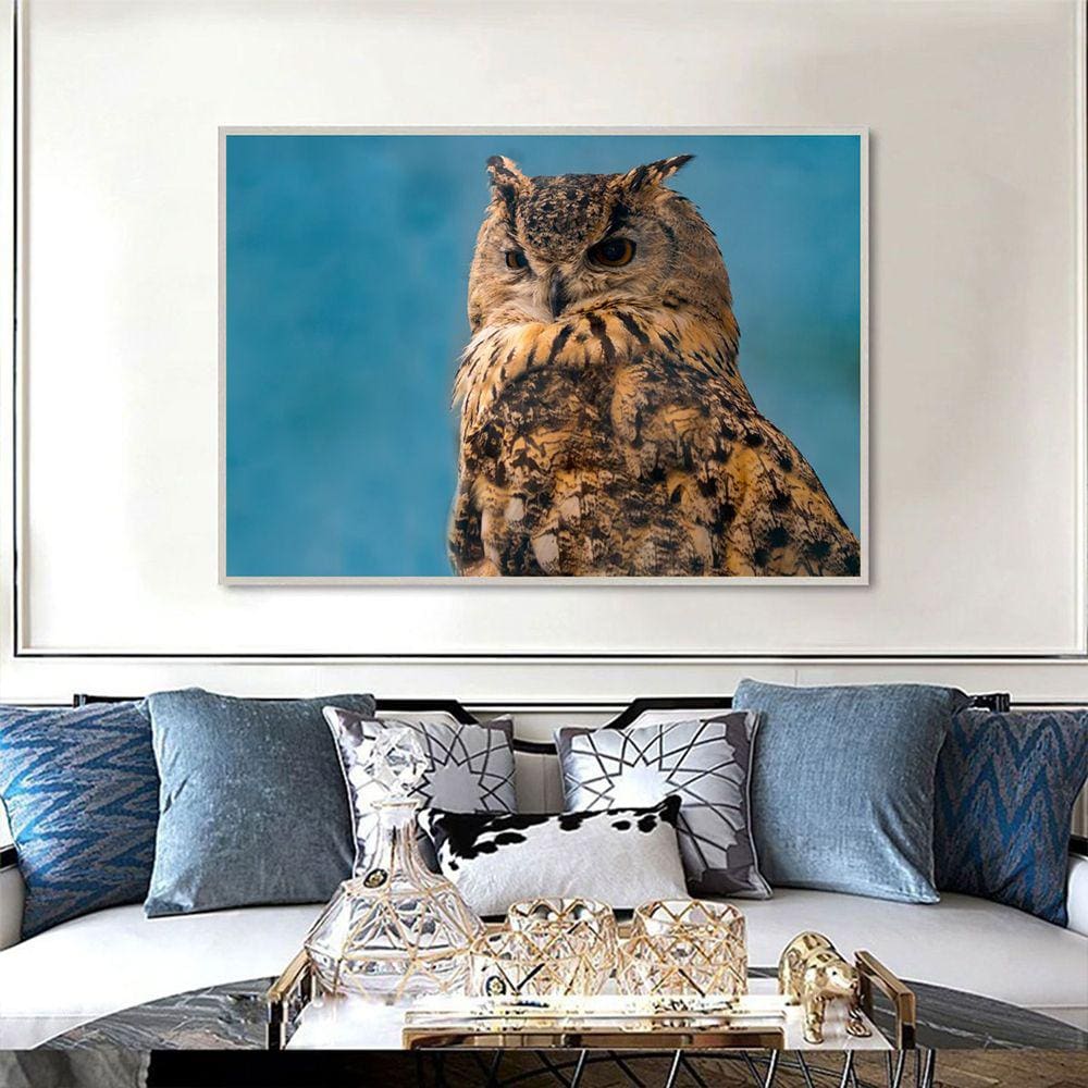 Quadro Canvas Decorativo para Sala Coruja 60x90