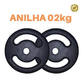 Kit 2 X Anilhas Super Premium De 2Kg Ferro Pintada
