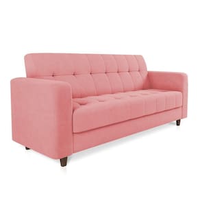Sofá 03 Lugares Arezzo Suede Pés Chanfrado Tabaco - D`rossi Cor Rose