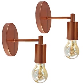 Kit 2 Luminárias Parede Arandela Alumínio Quarto Cama Cobre