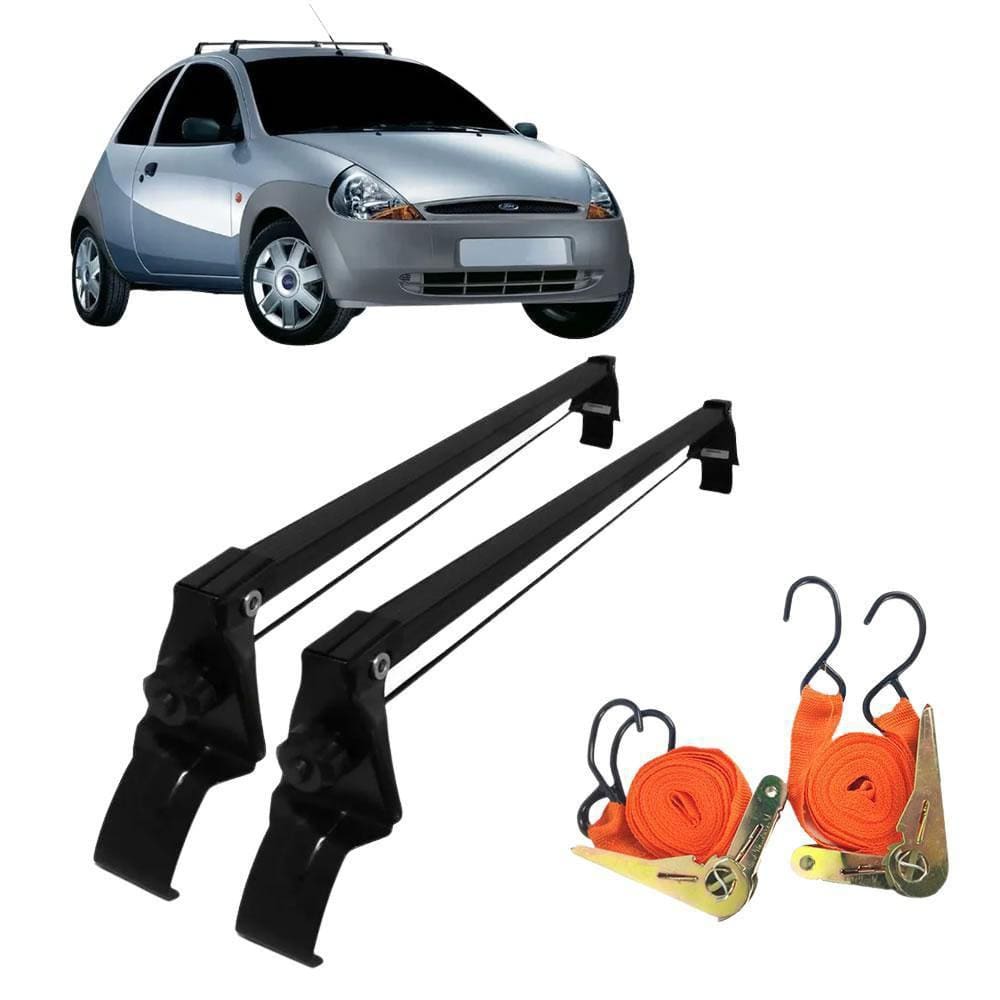 Rack De Teto Vhip Ford Ka 1997 Até 2007 + 2 Cintas Catraca