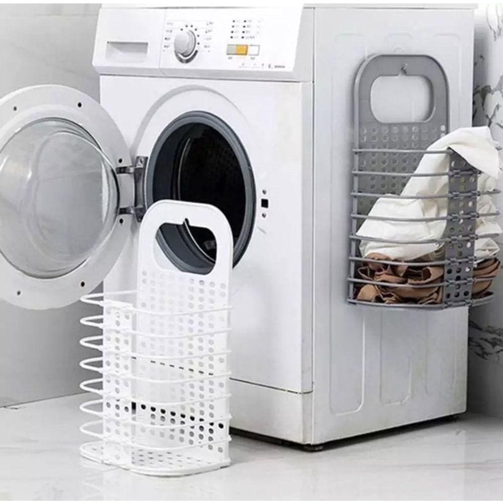 Cesto Roupa Suja BRANCO Pendura na Parede Dobrável Com Alça Organize sua Casa em Estilo!