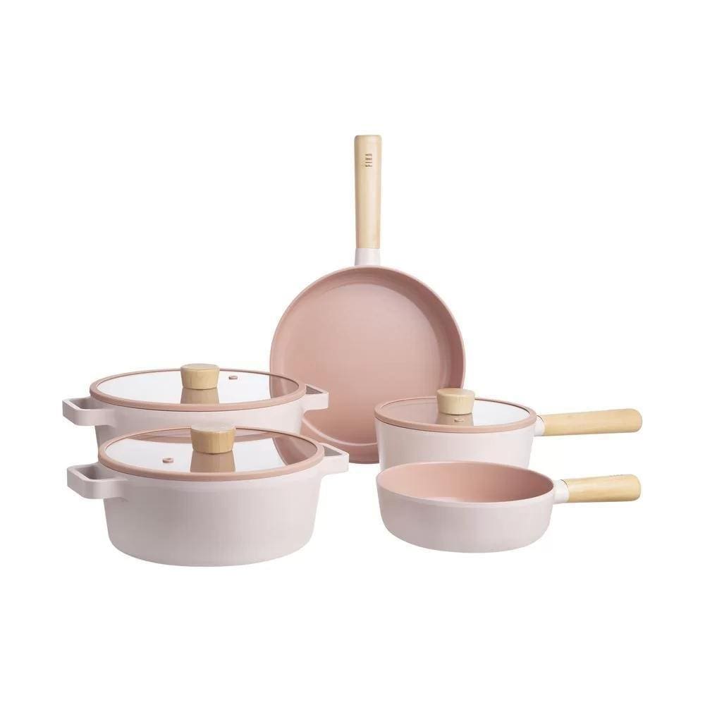 Fika - Conjunto De Panelas - Indução, Neoflam, Cor Rosa, Alu