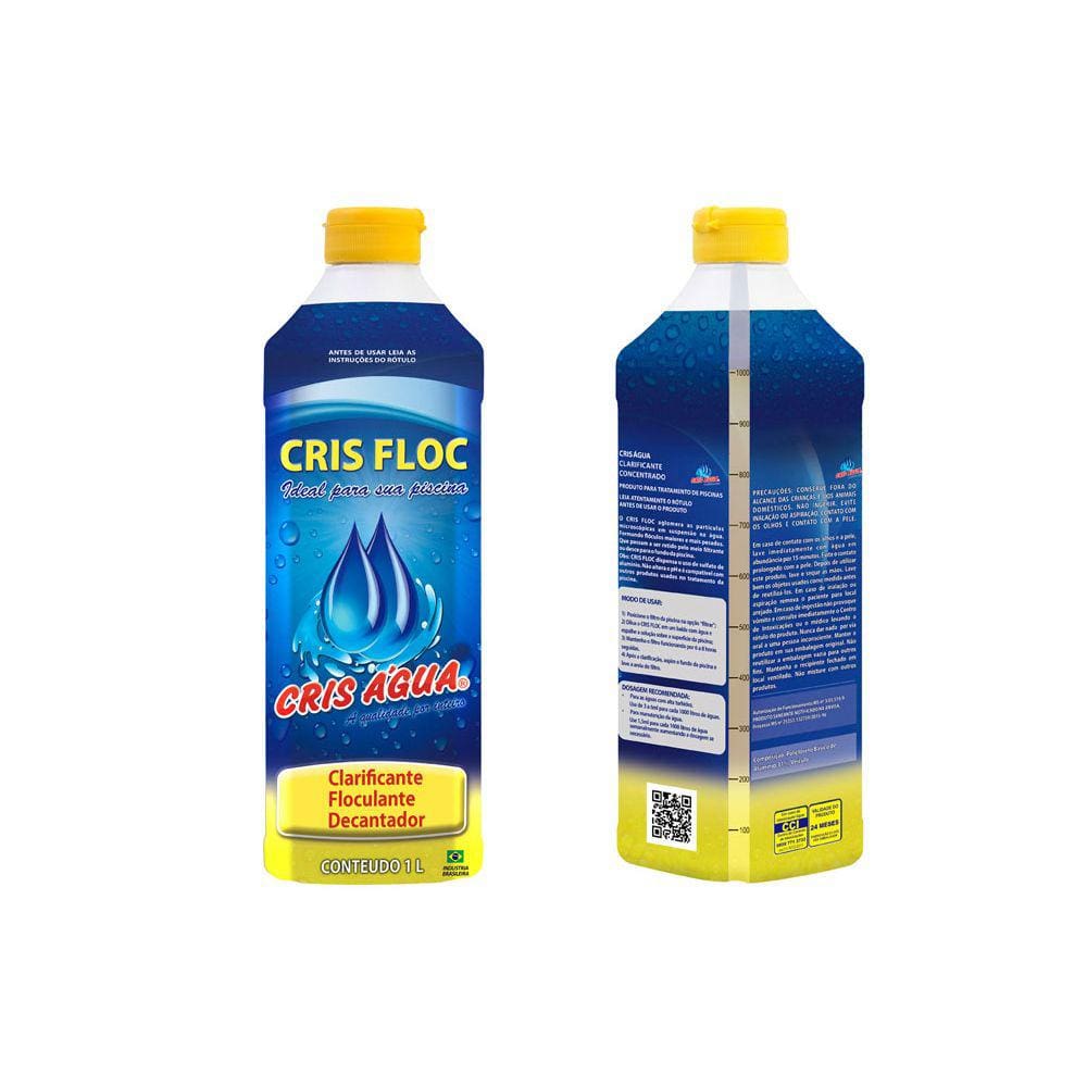 Kit 5 Crisfloc Clarificante, Floculante, Decantador