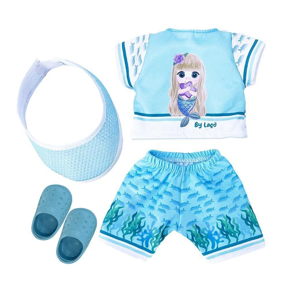 Kit Roupa De Boneca Para Baby Alive - Praia Biquini Sereia