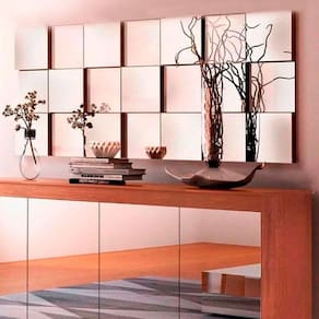 Espelho De Vidro Decorativo 3D Montavel 21 Peças 54CmX1,26M