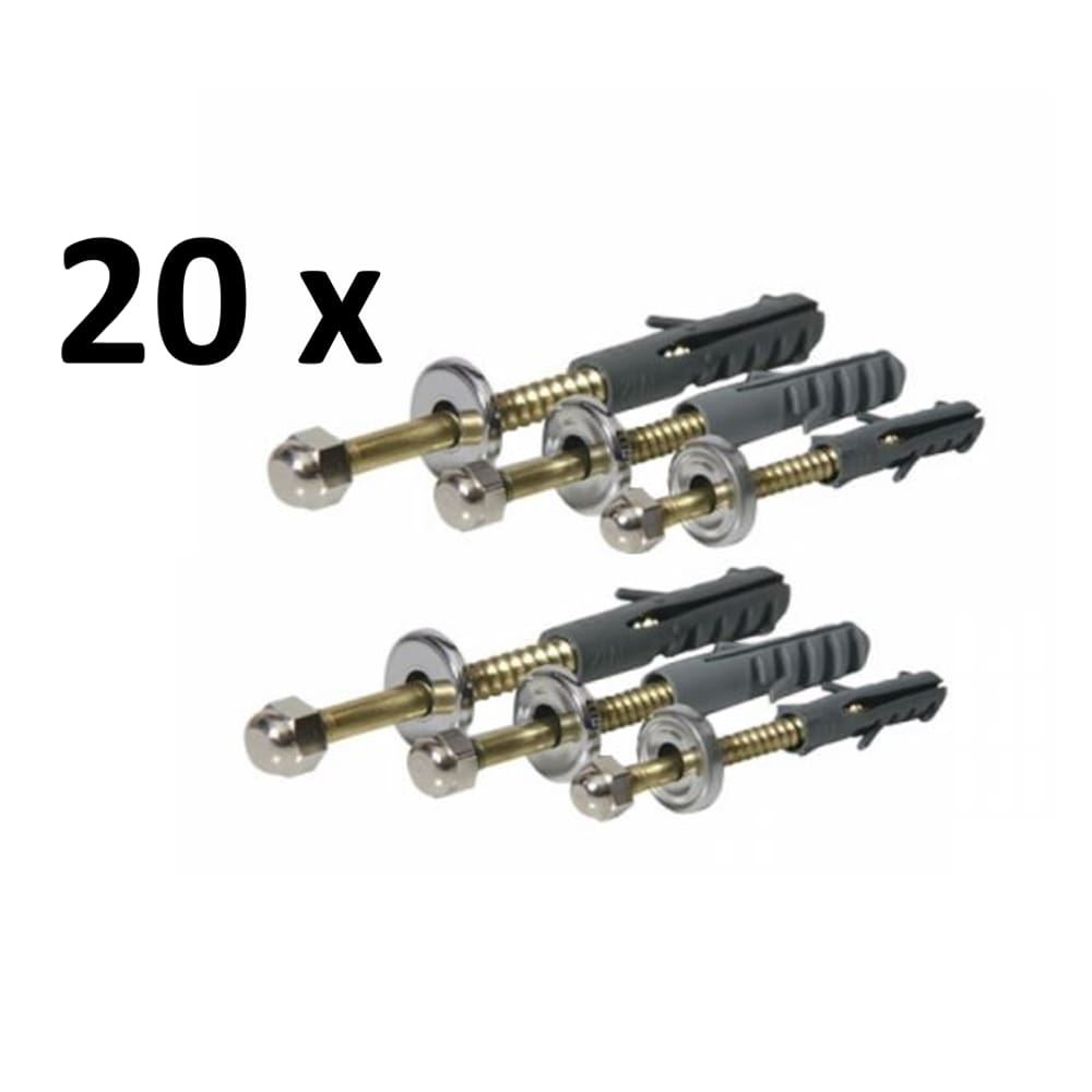 20 Parafusos Latonado Bucha 12mm Vaso Sanitário Bidê Pia