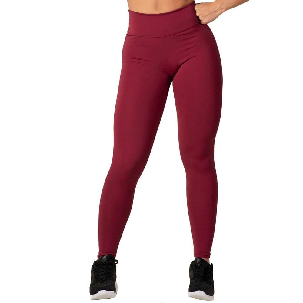 Calça Legging Feminina Bordô Suplex Cós Alto Donna Martins