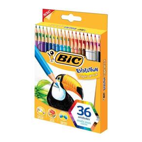 Lápis de cor 36 cores Evolution Sextavado Bic