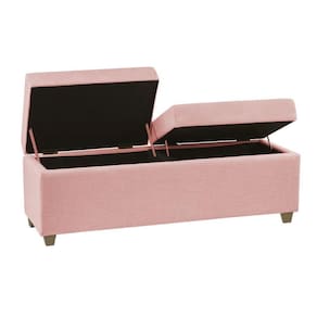 Recamier Bau Madri 1,20m Suede Rosa Bebe - Inova Decor