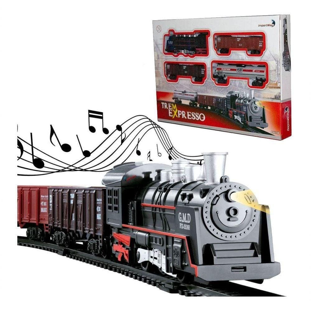 Trem Brinquedo Locomotiva Trenzinho Infantil Elétrico Vagão