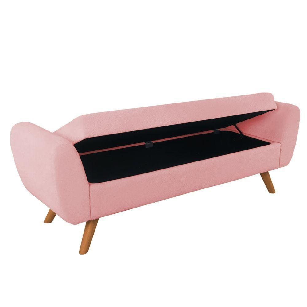 Recamier Bau Italia 1,40m Suede Rosa Bebe - Inova Decor