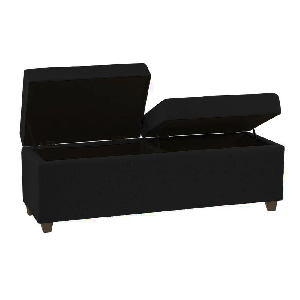 Recamier Bau Madri 1,20m Suede Preto - Inova Decor