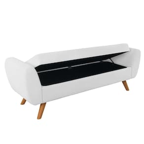 Recamier Bau Italia 1,40m Suede Branco - Inova Decor