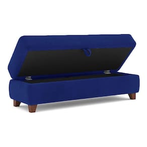 Recamier Calçadeira Bali 120Cm Suede Azul Marinho - Inova Decorações
