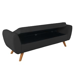Recamier Bau Italia 1,60m Suede Preto - Inova Decor