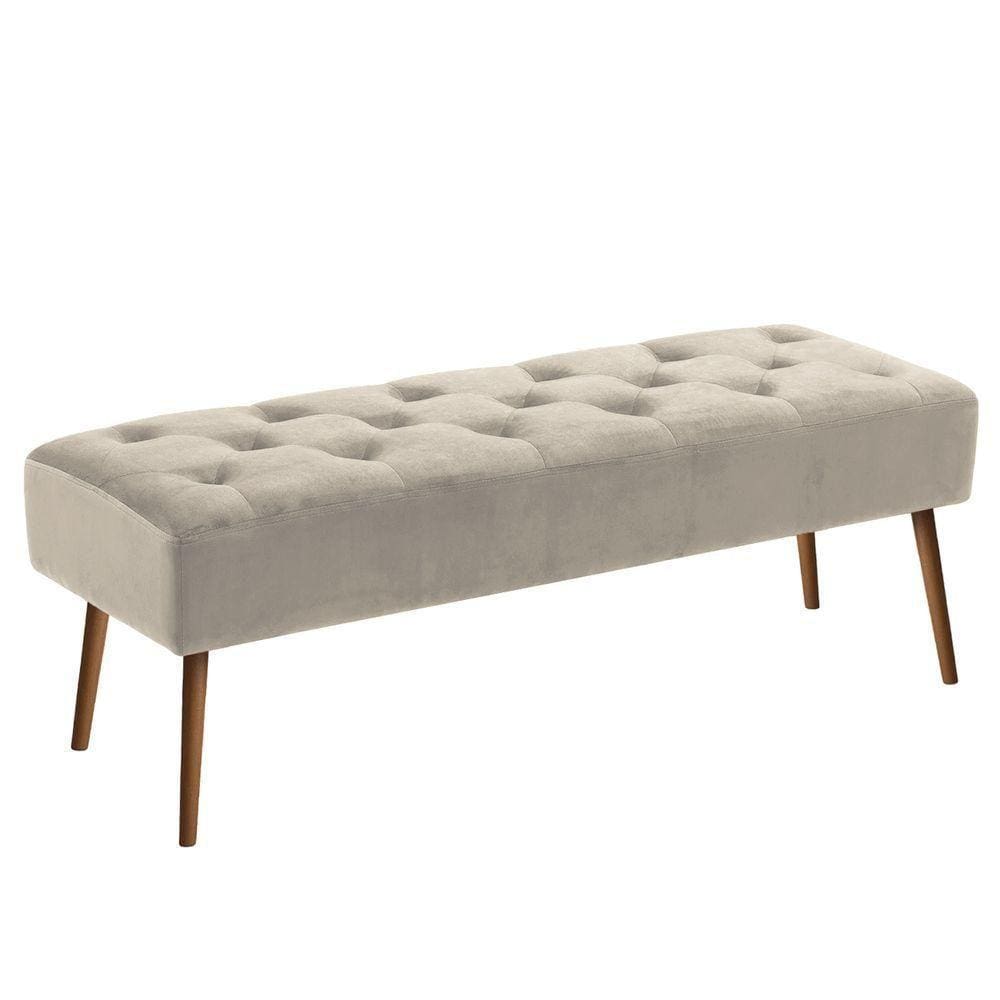 Banco Estofado Rubi 1,20M Suede Rose - Inova Decor