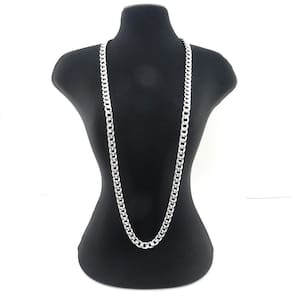 Corrente Masculina 70Cm 7Mm Largura Folheada Prata Cr356